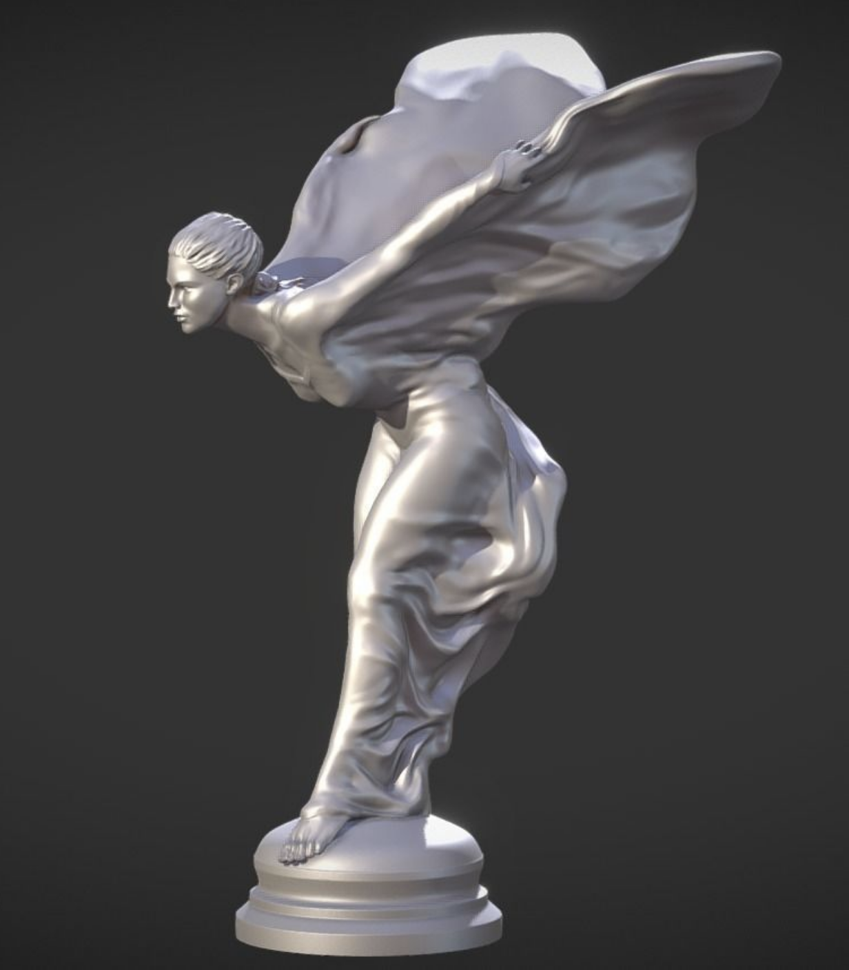 Download STL file Spirit of ecstasy Flying Lady Rolls Royce • 3D